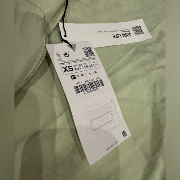 NWT ZARA light green wide leg pant (XS) - Picture 5 of 7